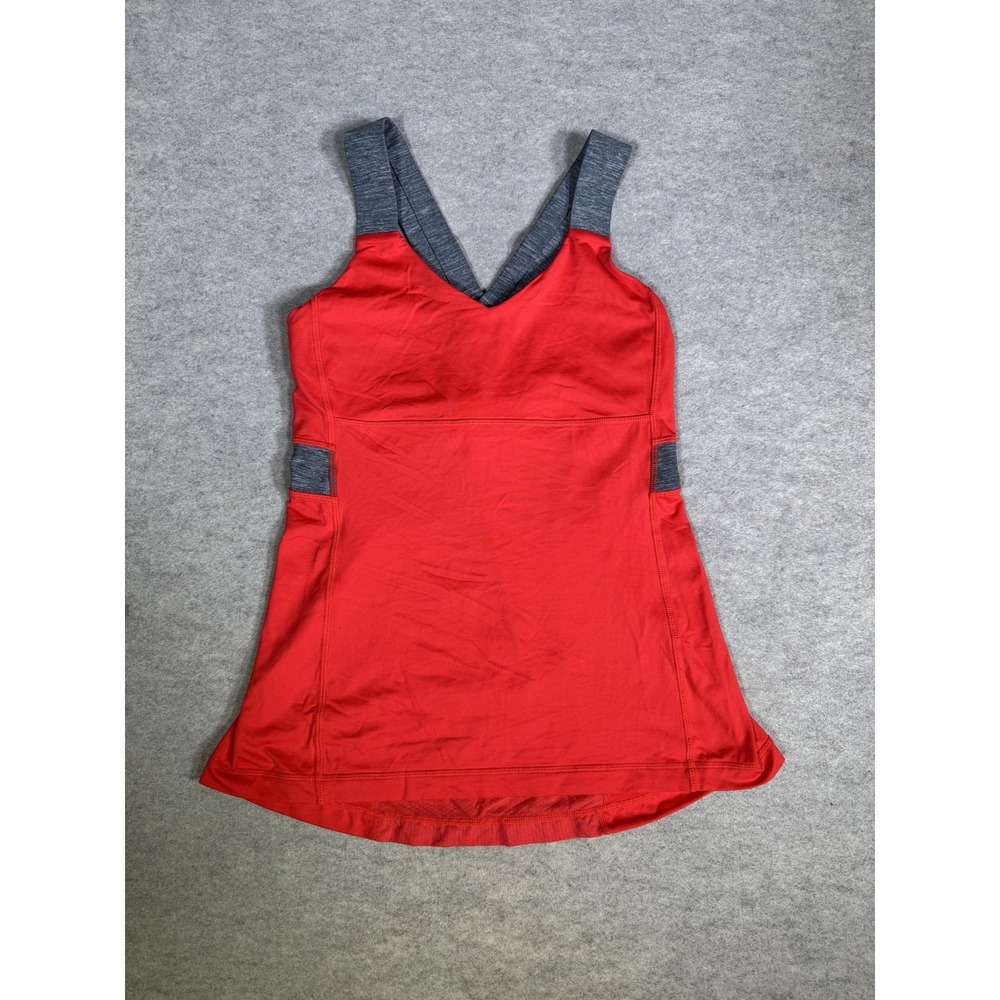 Lululemon Dress Womens 8 Red Tank‎ V Neck Crossback Yoga Athletic Gym Casual